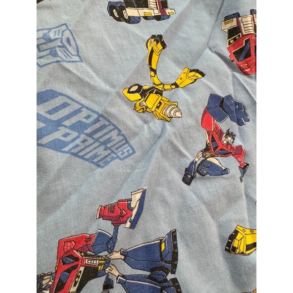 VTG Transformers Optimus Prime & Bumblebee Fitted Baby Toddler Crib Sheet Blue - Picture 4 of 4